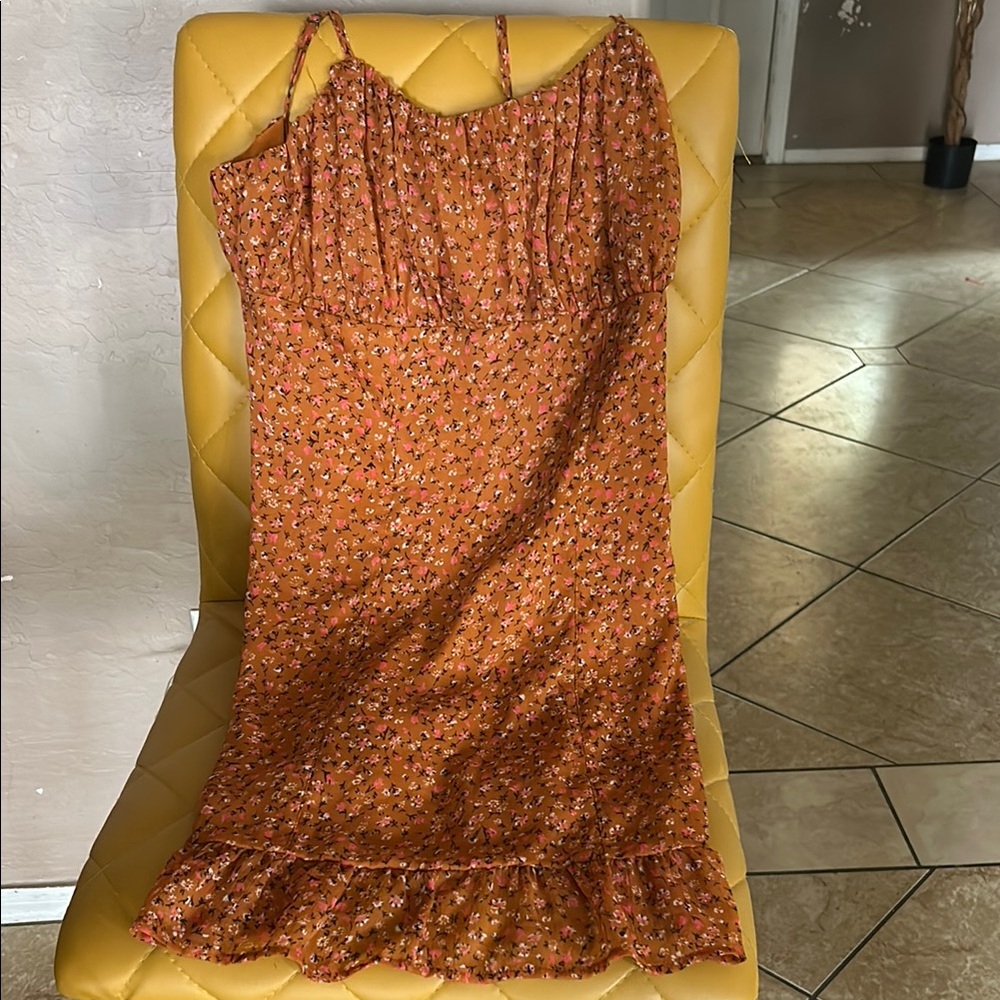 Floral Orange Dress
